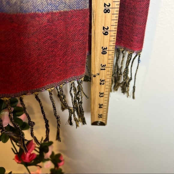 🌹Paris Blue Orange Scene France Pattern Scarf Womens Viscose - Picture 5 of 6